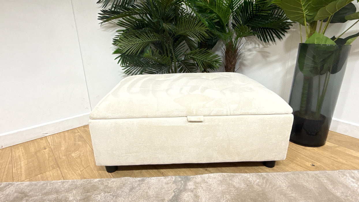 Sofology Ascot Fabric Storage Footstool in Soft Sherpa Natural