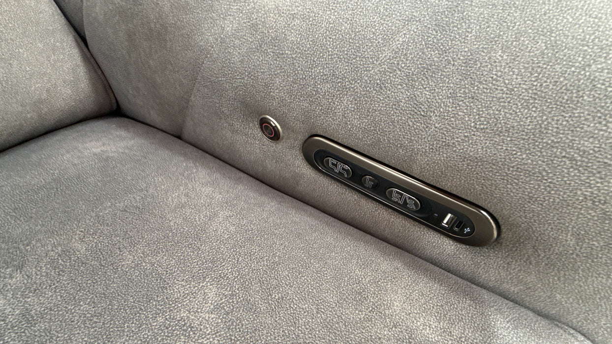 Sofology Allure Fabric 2.5 Seater Power Recliner/Headrest Heated Seats in Lifestyle Flecked Mocha