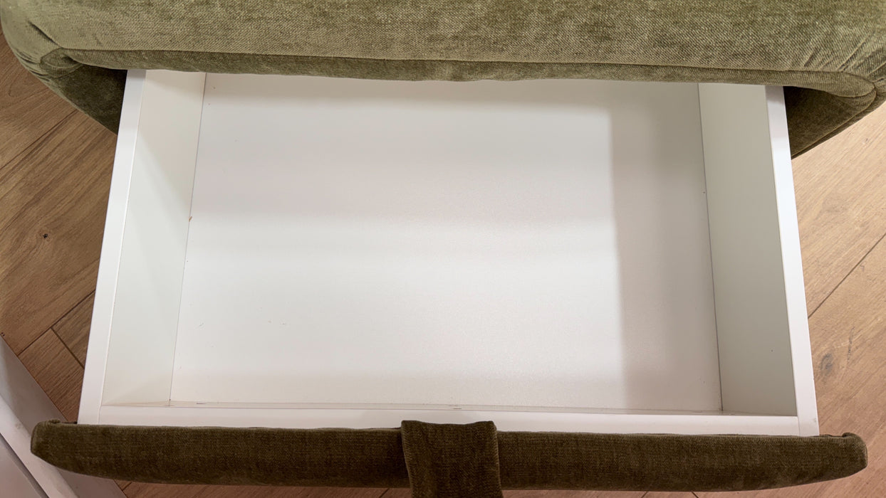 Sofology Waldorf Fabric Storage Footstool in Soft Chenille Olive