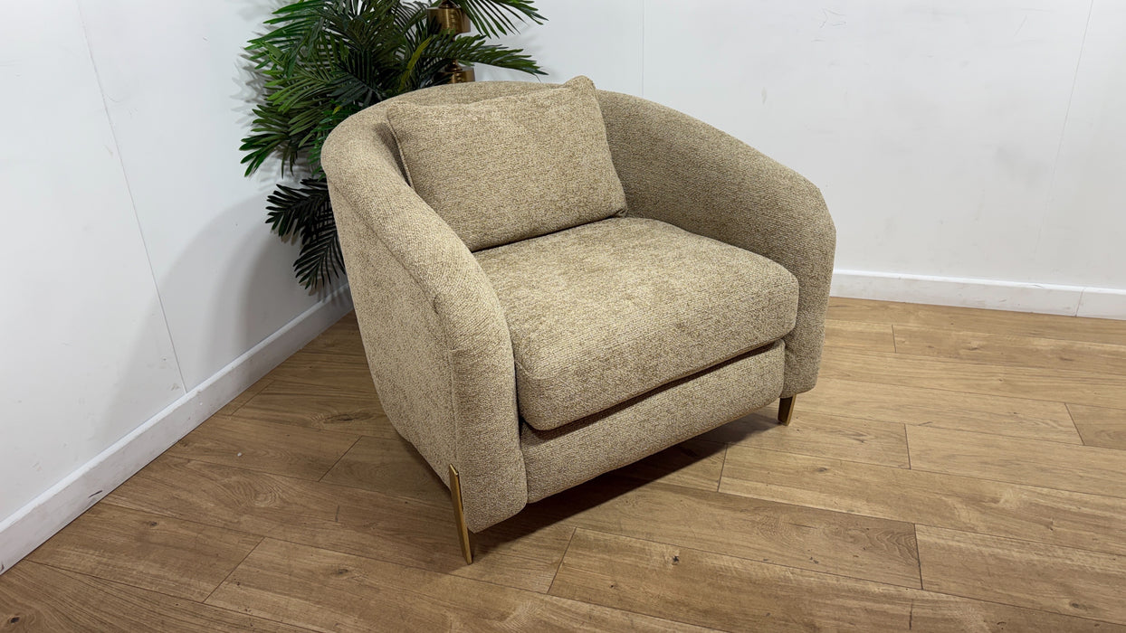 Sofology Westwood Fabric Accent Chair in Soft Boucle Caramel