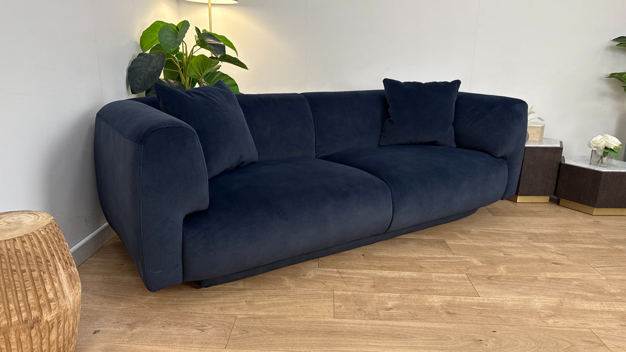 Sofology Nuvole Fabric 3 Seater in Navy Blue