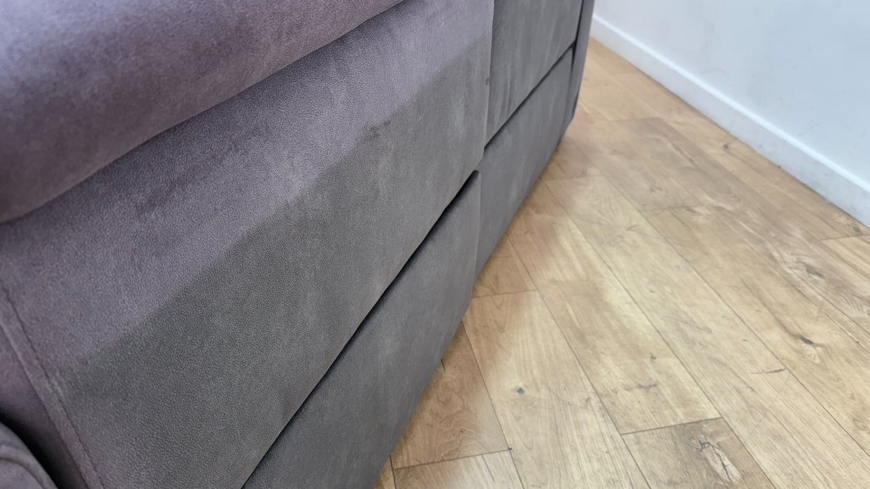 Sofology Kingsbridge Fabric 2.5 Seater Smart Console Power Recliner/Headrest Heated Seat in Lifestyle Flecked Charcoal