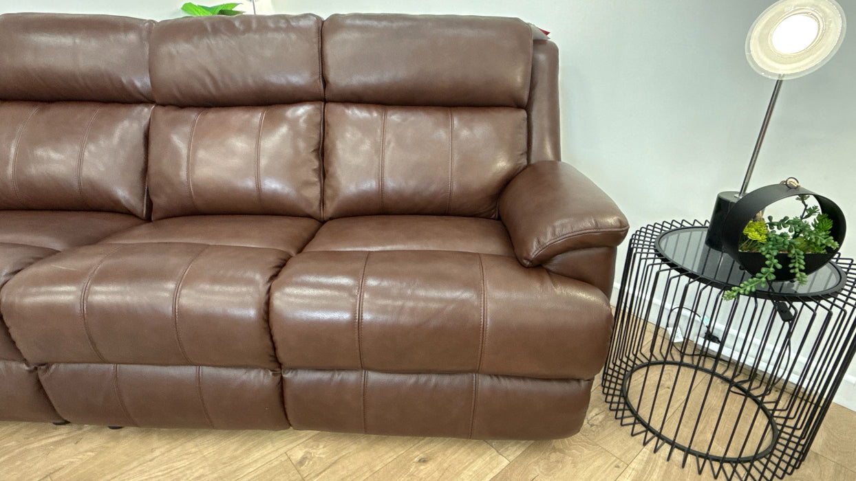 Sofology 6 Seater Leather Sofa in Trusty Sheen Chocolate