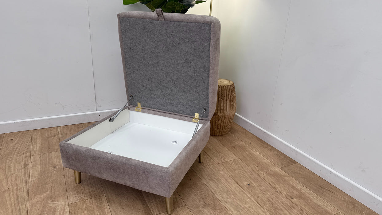 Sofology The Hackney Fabric Footstool in Lifestyle Dapple Stone All Over