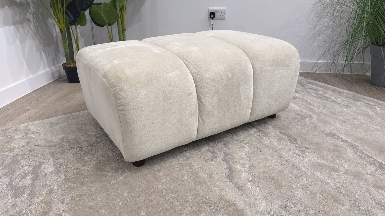Sofology Waldorf Designer Fabric Footstool in Sherpa Natural