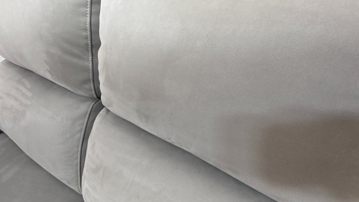 Sofology Ripley Fabric 2 Seater Power Recliner/Headrest in Lifestyle Nubuck Feel Light Grey