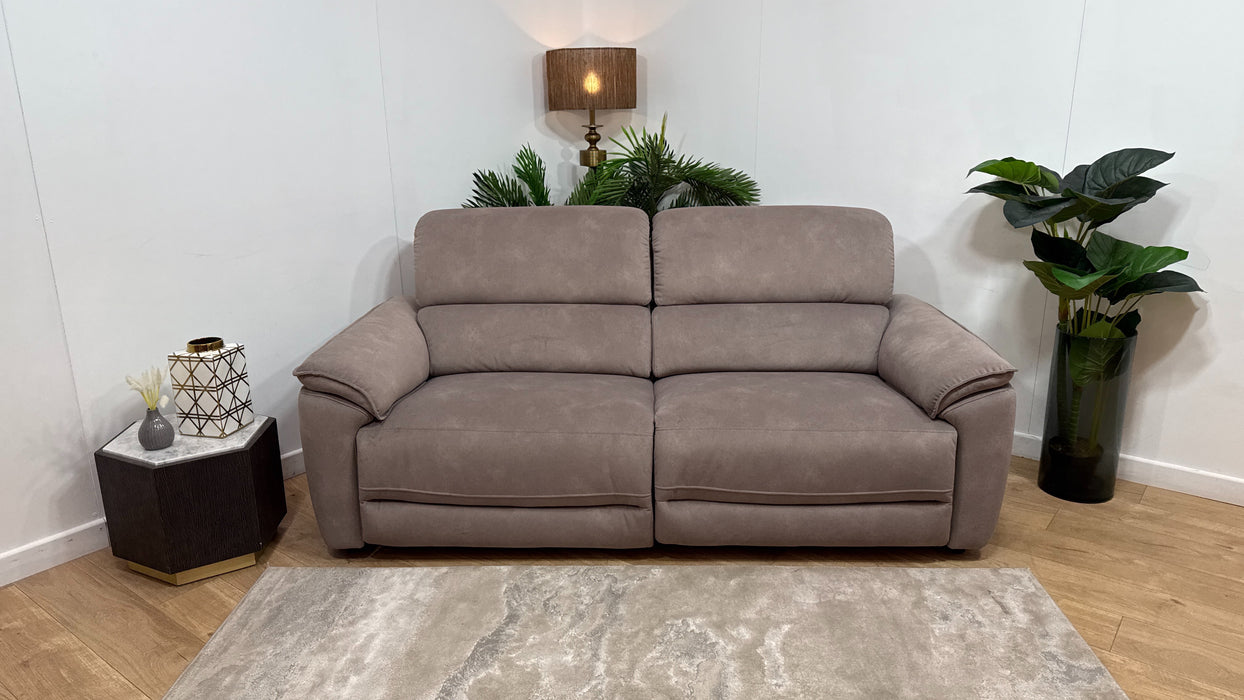 Sofology Hugo Fabric 2.5 Seater Power Recliner/Headrest in Lifestyle Flecked Nutmeg