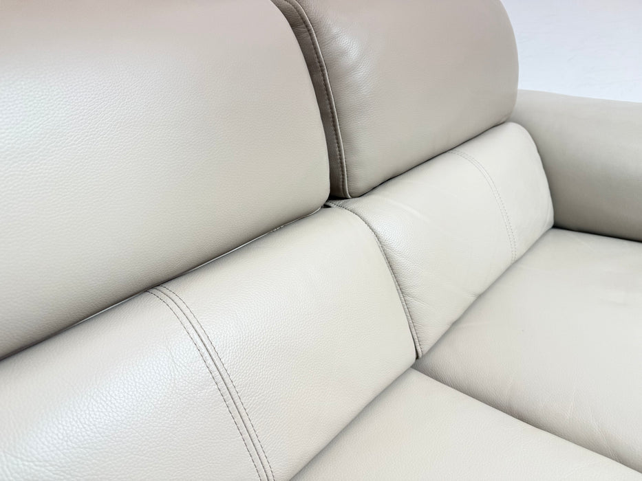 Sofology Fratelli Leather 2 Seater Power Recliner/Headrest in Trusty Embossed Stone
