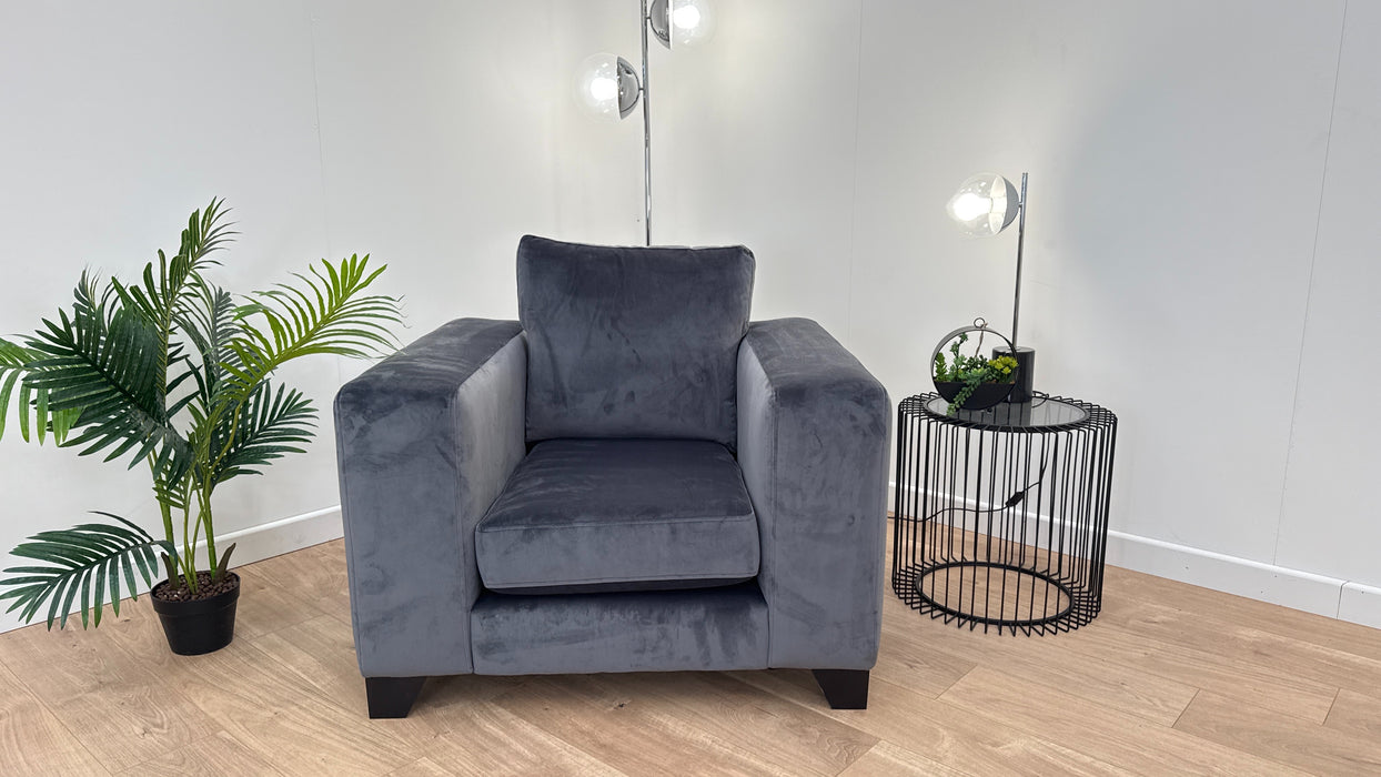 Darcy 1 Seater - Fabric Chair - Steel