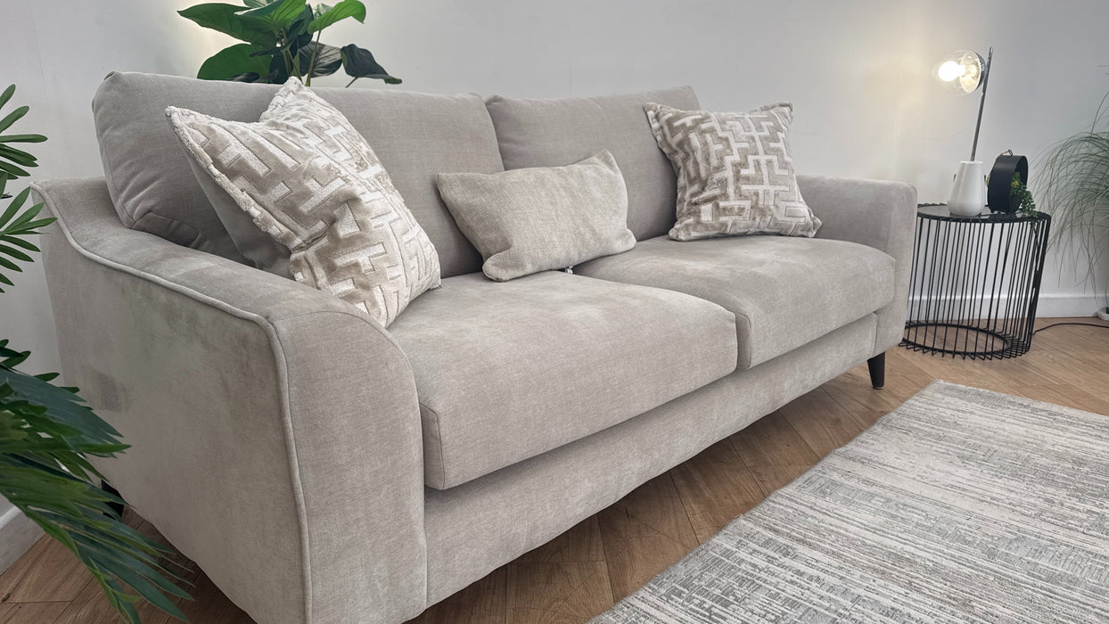 Sofology Mayfair Fabric 3 Seater in Soft Chenille Linen/Pearl Mix