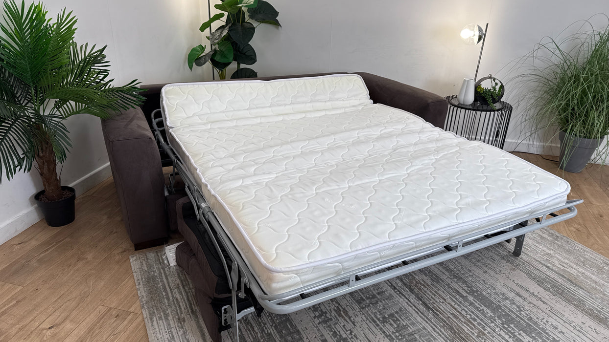 Sofology Metropolitan Fabric 3 Seater Sofa Bed in Lifestyle Textured Fabric Chocolate