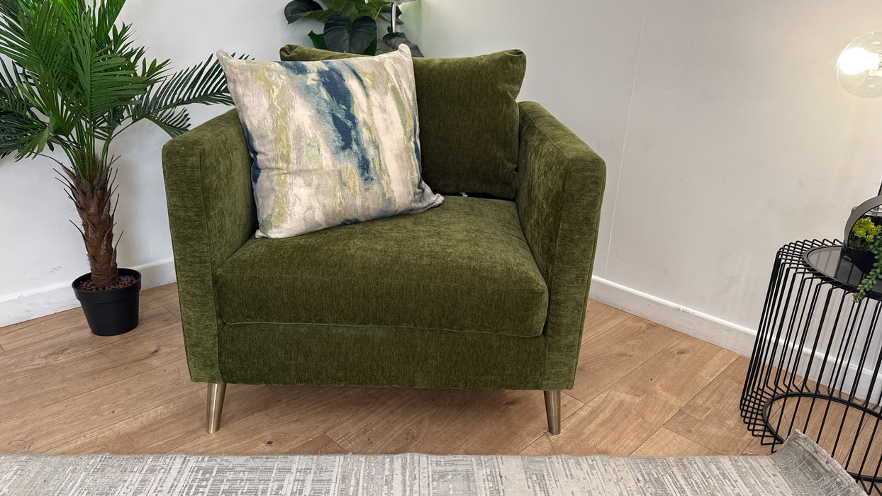 Sofology Essence Fabric Loveseat in Monde Moss / Teal