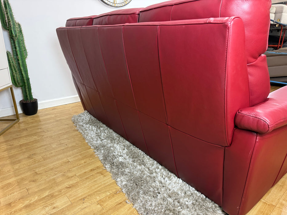 Parker 3 Seater - Trust Sheen Leather Cranberry (WA2)