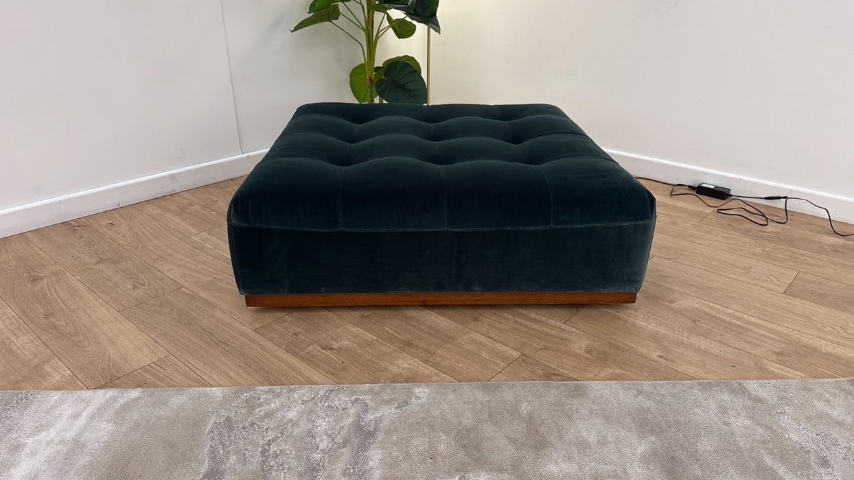 Sofology Weekend Fabric Designer Footstool in Forest Green