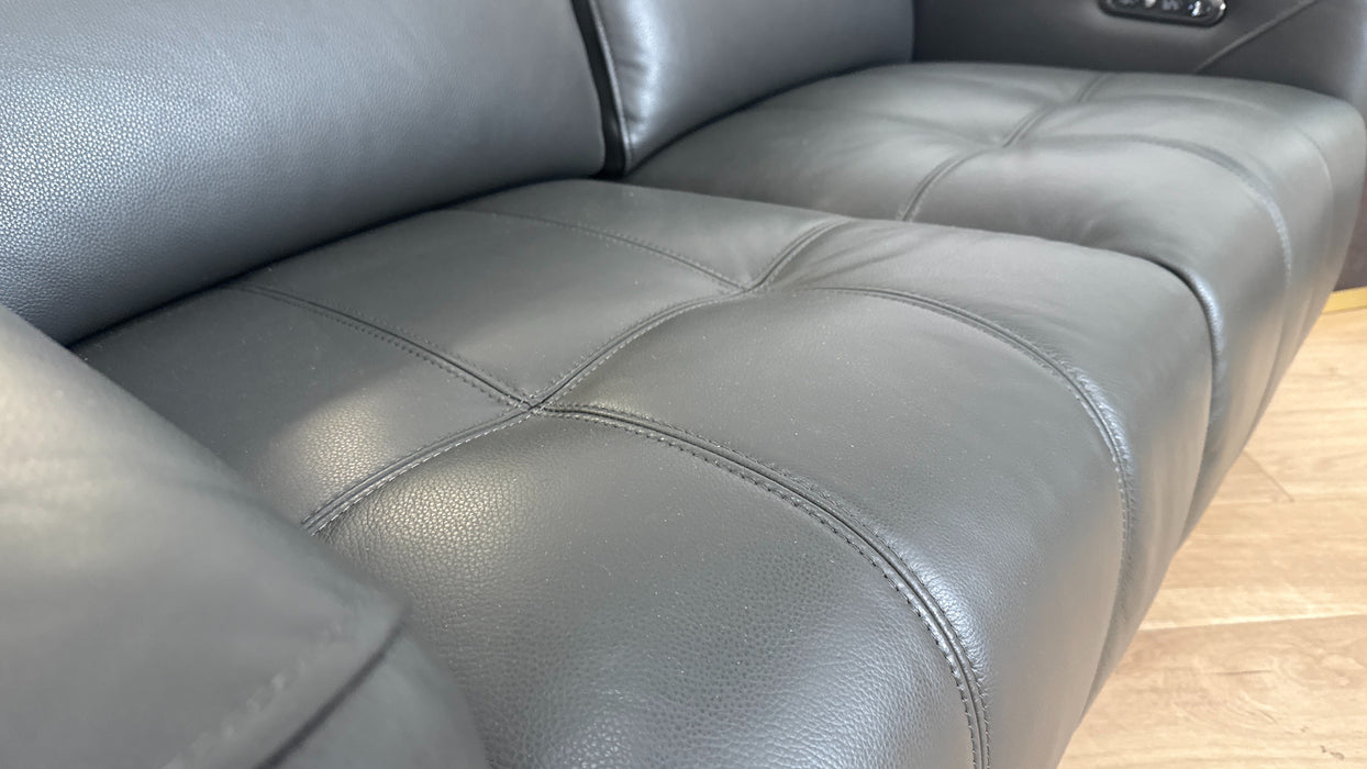 Sofology Marvella Leather Recliner 2 Seater in Charcoal