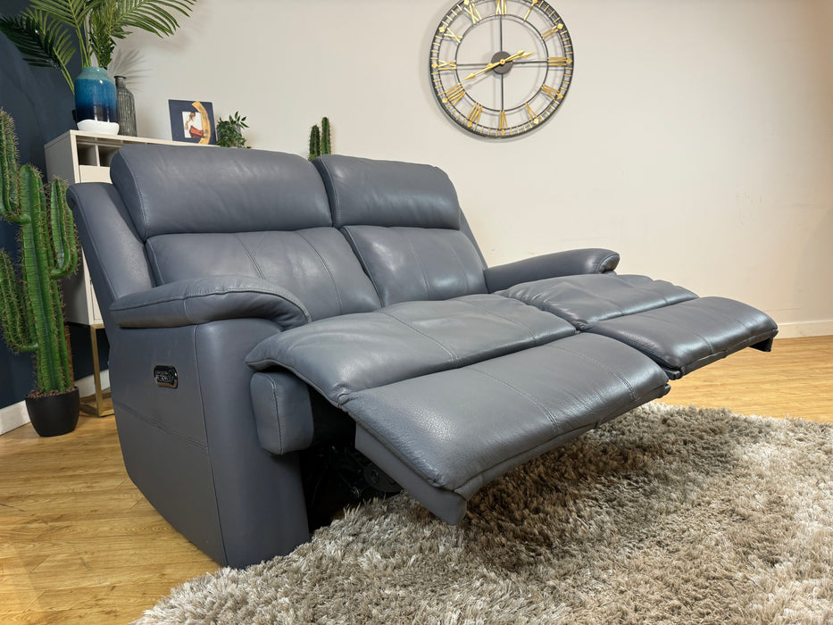 Gracy 2 Seater Power Recliner Leather Lavender Grey (WA2)