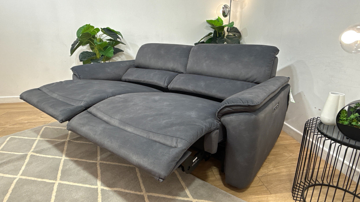 Sofology Hugo Fabric 2.5 Seater Power Recliner/Headrest in Lifestyle Flecked Charcoal