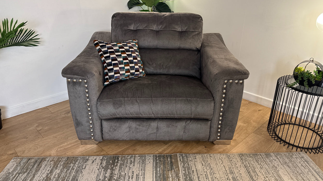 DFS The New Hollywood Fabric Recliner Chair in Mory Grey