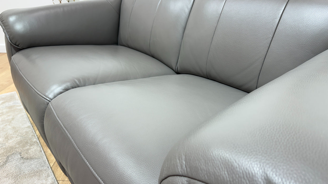 Sofology Carrera Leather 2 Seater Power Recliner/Headrest in Trusty Embossed Elephant
