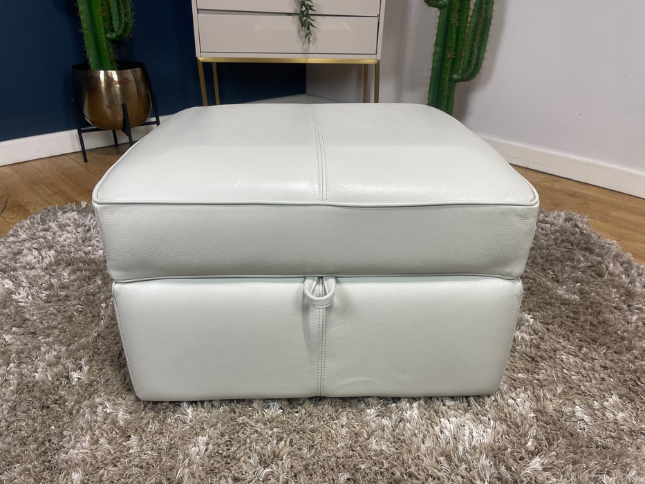 Bexley Leather Storage Footstool - Alaska Grey (WA2)