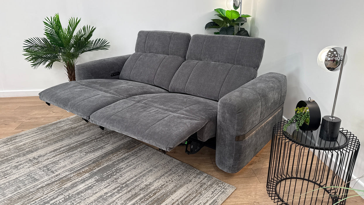 Sofology The Lumiere 2.5 Seater Fabric Sofa in Relaxed Chenille Charcoal