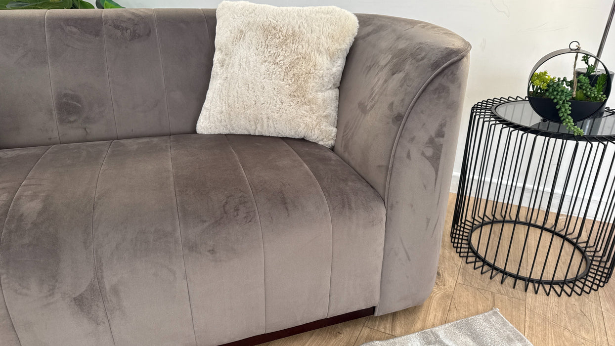 Sofology The Fitzrovia 3 Seater Fabric Sofa in Matt Velvet Mole Mix With Trim