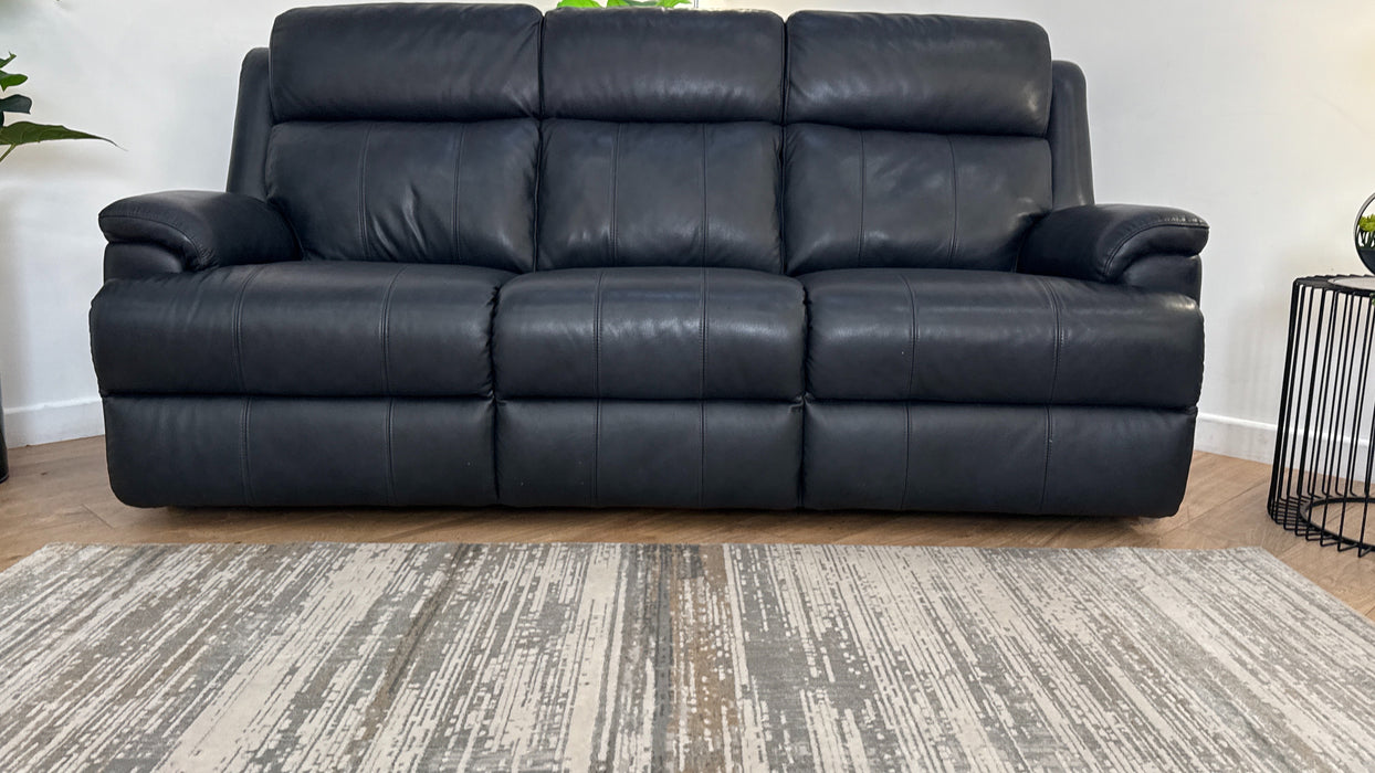 Sofology Gracie Leather 3 Seater in Trusty Sheen Navy