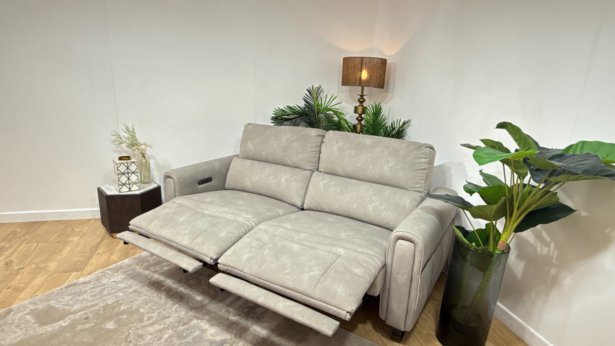 Sofology Ravello Fabric 2.5 Seater Power Recliner in Lifestyle Flecked Stone