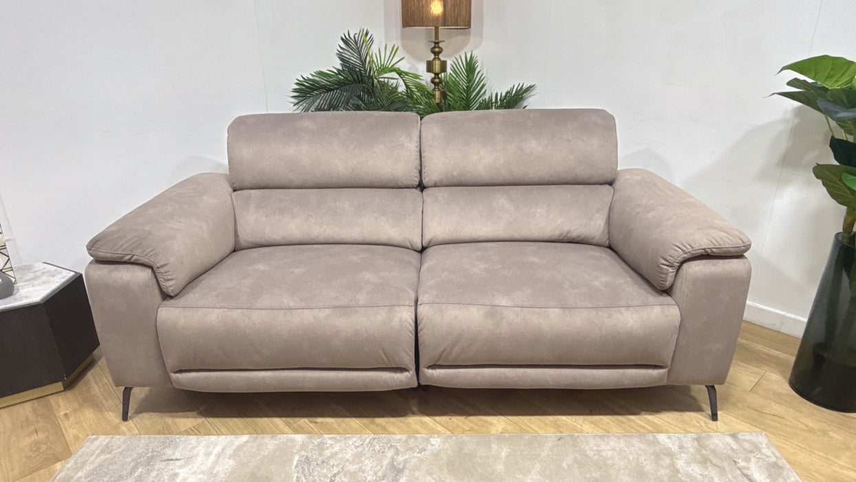 Sofology Fratelli Fabric 2.5 Seater Power Recliner/Headrest in Lifestyle Flecked Nutmeg