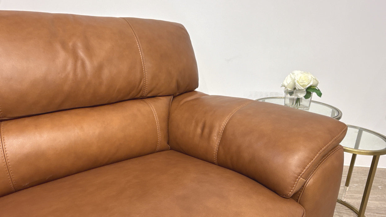 Sofology Santina Leather 3 Seater in Relaxed Soft Tan