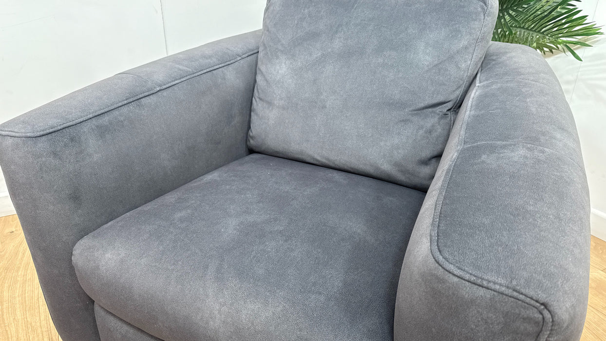 Sofology Lumiere Fabric Accent Swivel Chair in Lifestyle Flecked Charcoal