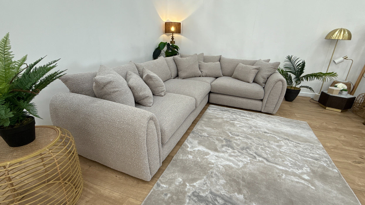 Sofology Marble Arch Fabric 3 Corner 1 in Chunky Boucle Plain Mink