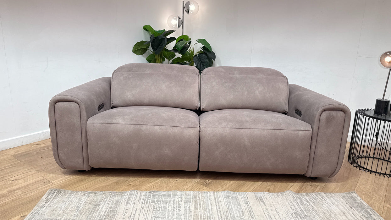 Sofology Premiere Fabric 2.5 Seater Power Recliner/Headrest in Lifestyle Flecked Nutmeg