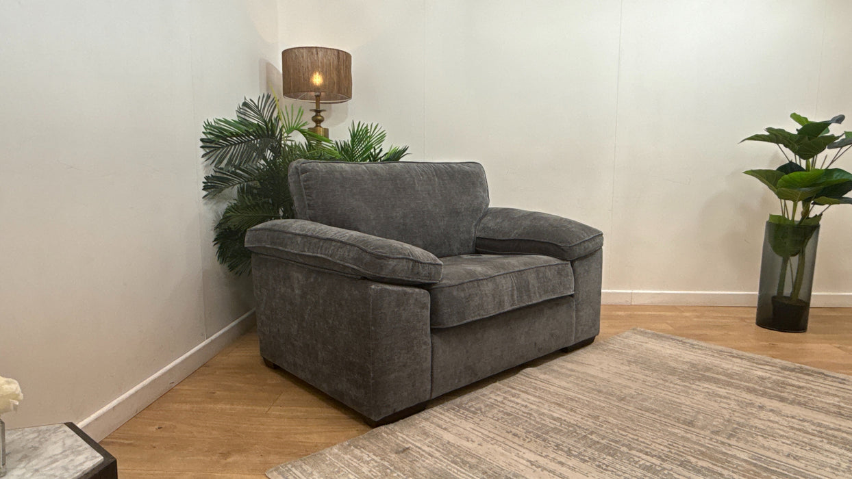 Sofology Brixton Fabric Loveseat in Soft Chenille Slate