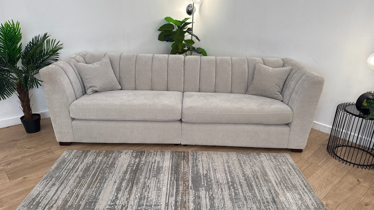 Sofology The Downtown 4 Seater Fabric Sofa in Soft Chenille Linen