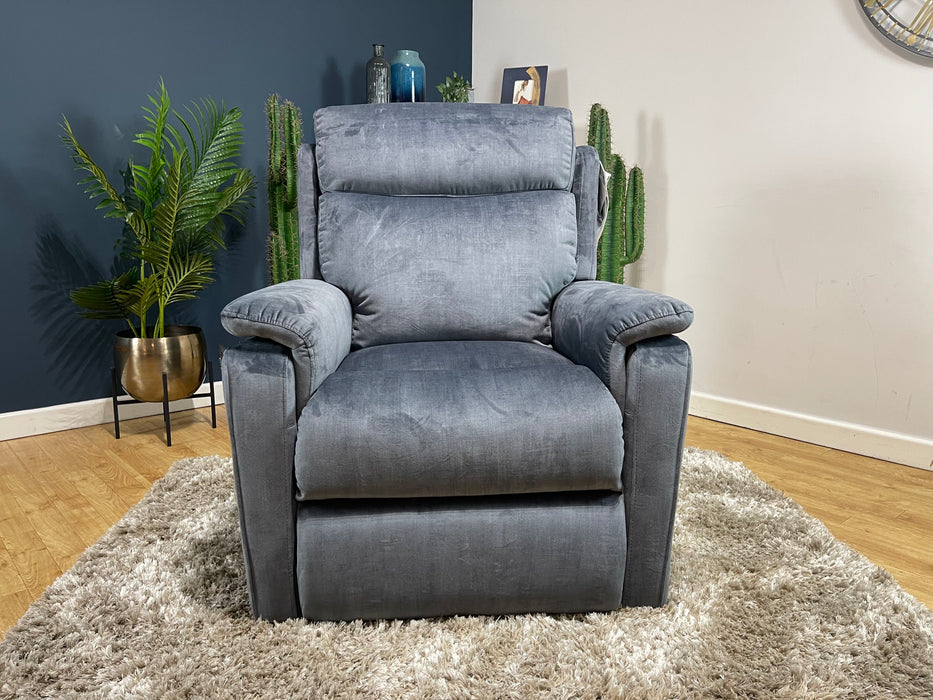 Parker Chair Power Rise & Recline Heritage Granite Velvet Fabric (WA2)
