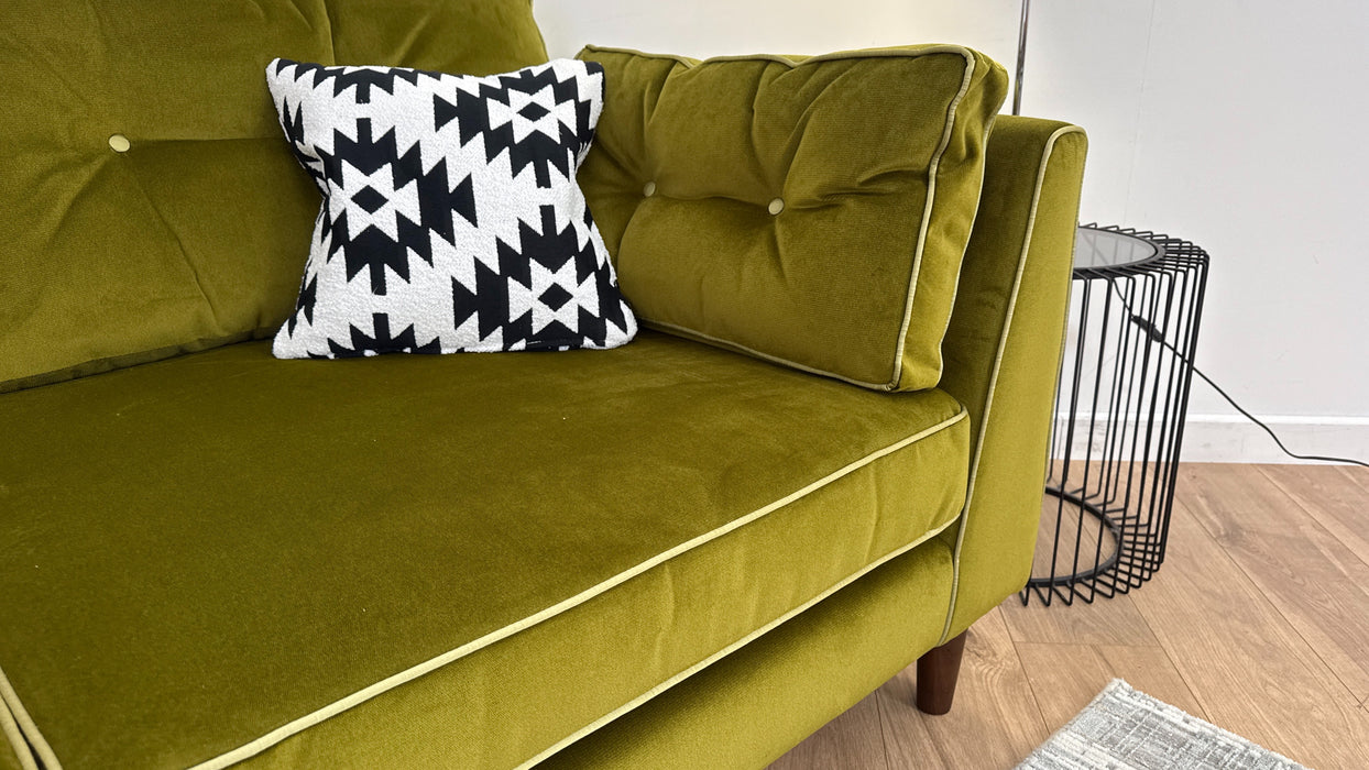 Cricket 3 Seater Sofa - Fabric - Green Velvet Mix