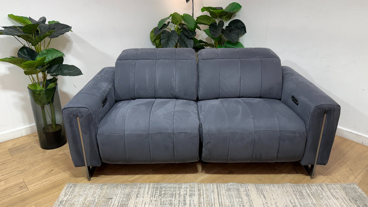 Sofology Paramount Fabric 2.5 Seater Power Recliner/Headrest in Lifestyle Nubuck Feel Charcoal
