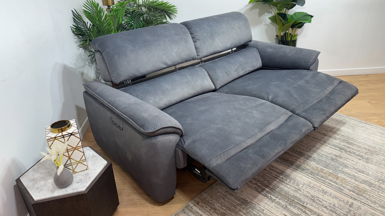Sofology Hugo Fabric 2.5 Seater Power Recliner/Headrest in Lifestyle Flecked Charcoal
