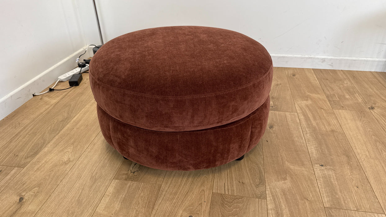 Nobu Footstool Designer - Fabric - Burnt Sienna