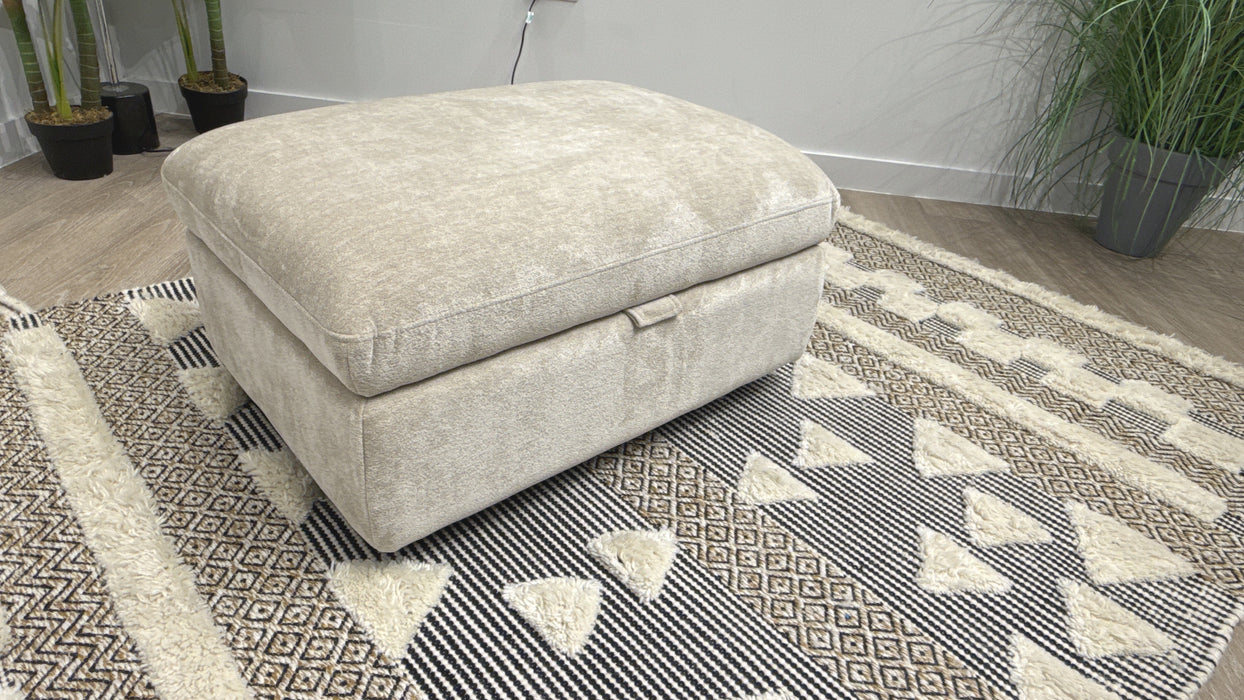 Sofology Hudson Fabric Storage Footstool in Luxury Sherpa Pebble
