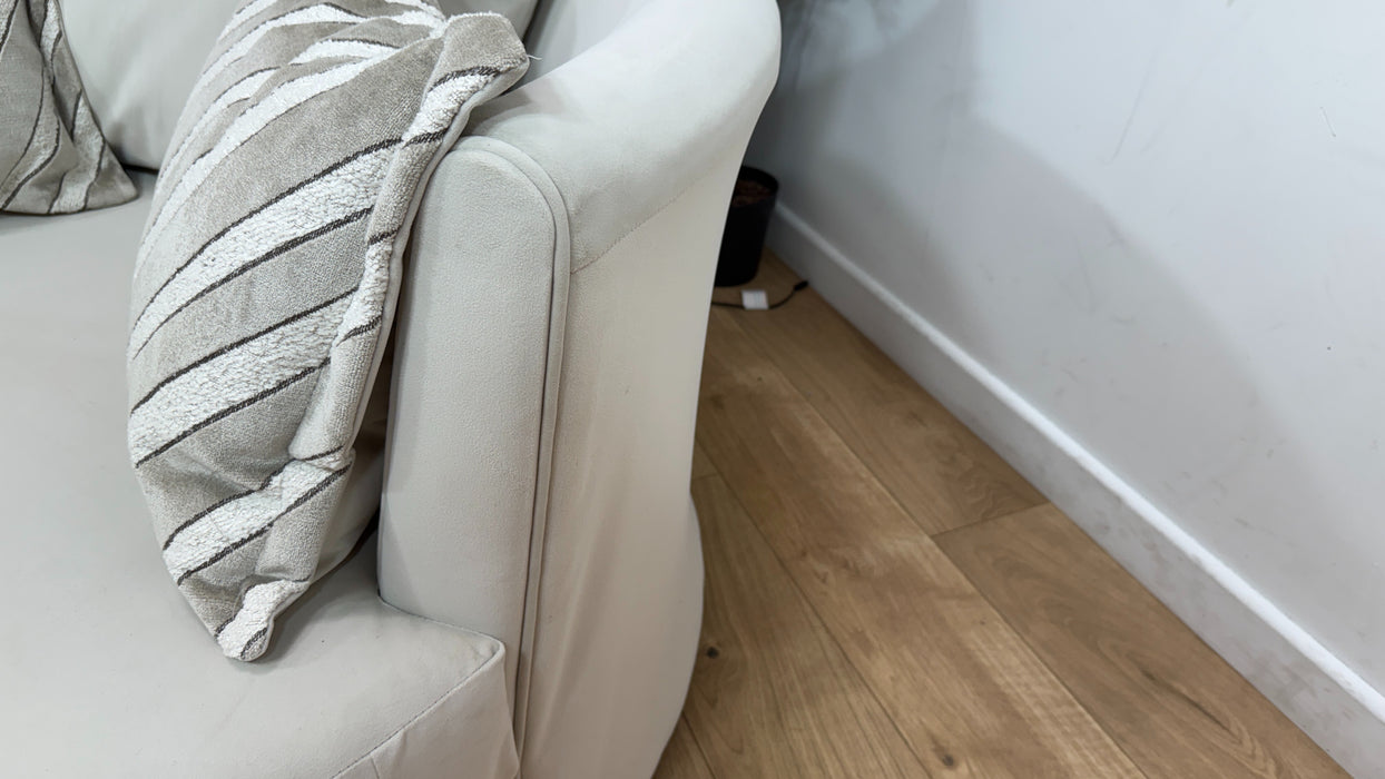 Sofology Oscar Fabric Large Swivel Chair in Super Matt Velvet Ecru Mix