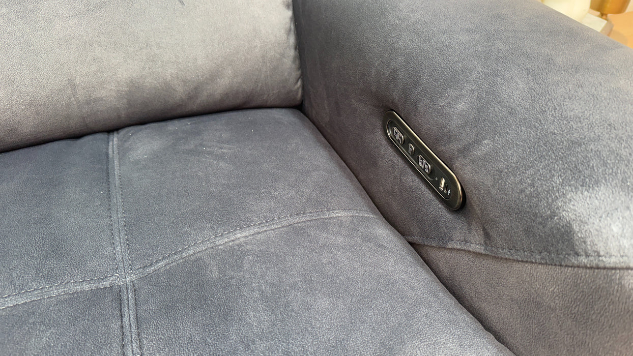 Sofology Marvella Fabric 3 Corner 1.5 Power Recliner/Headrest in Lifestyle Flecked Anthracite
