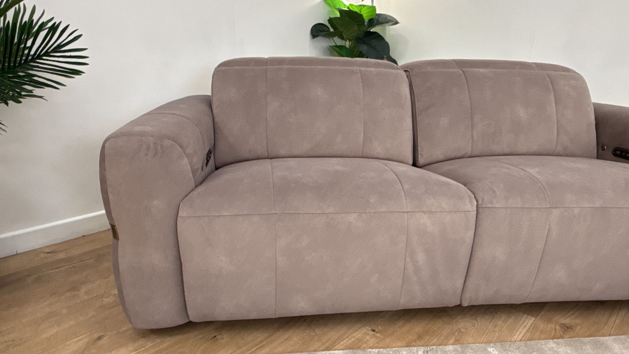 Sofology Lumiere Fabric 2.5 Seater Power Recliner/Headrest Heated Seat in Lifestyle Flecked Nutmeg