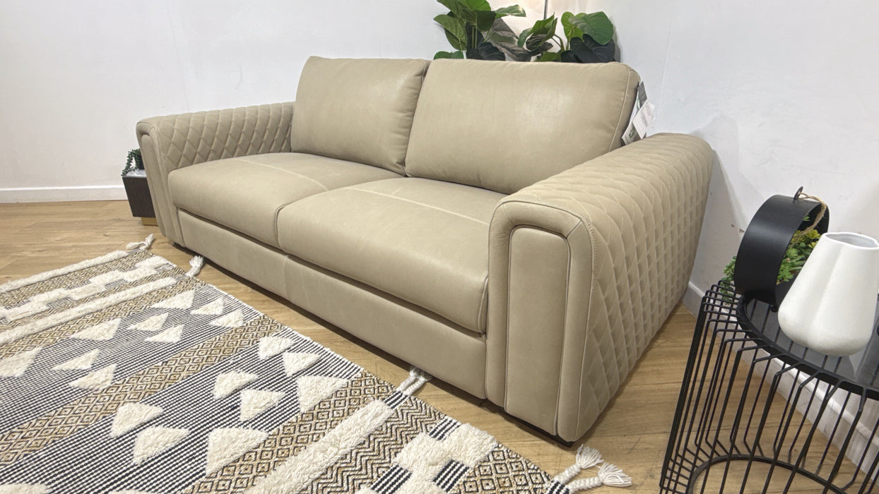 Sofology Firenze Leather 3 Seater in Character Vintage Stone