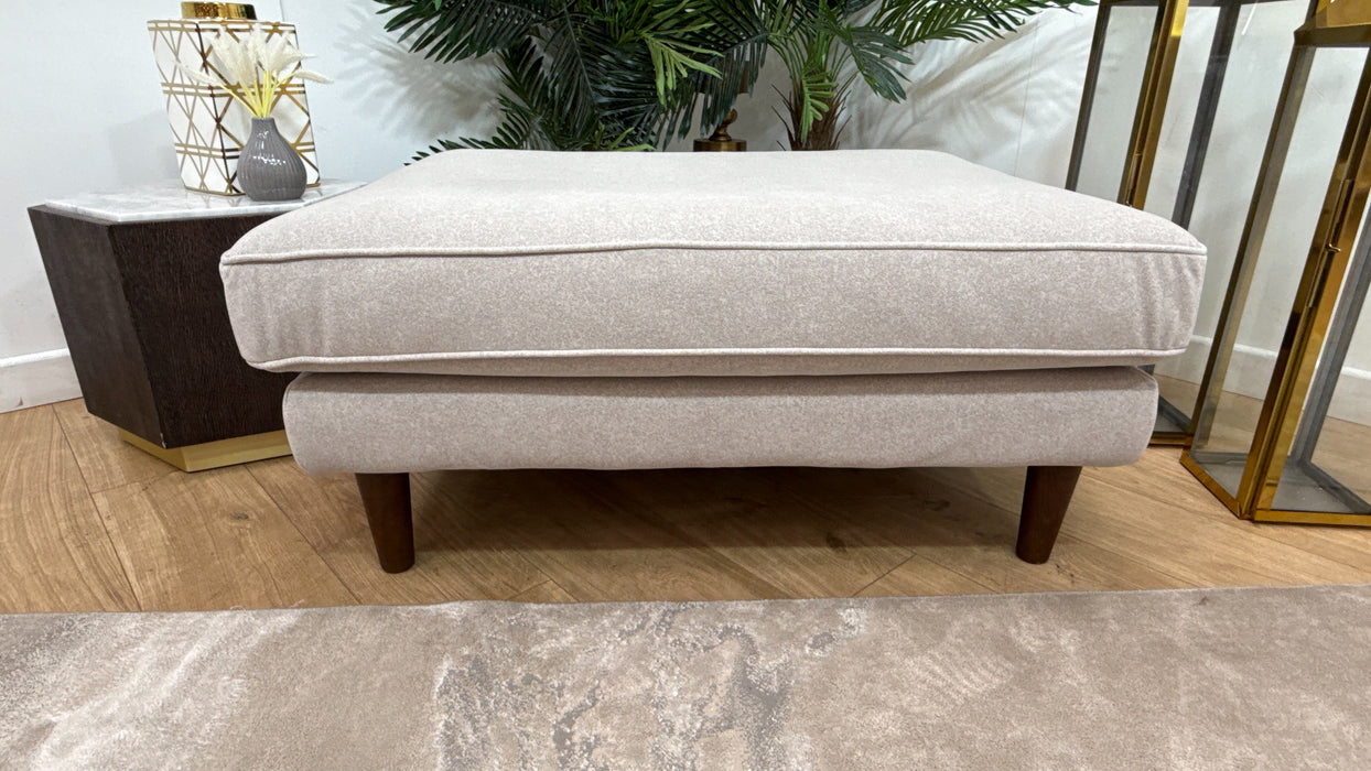 Sofology Cricket Combi Fabric Footstool in Nordic Mink