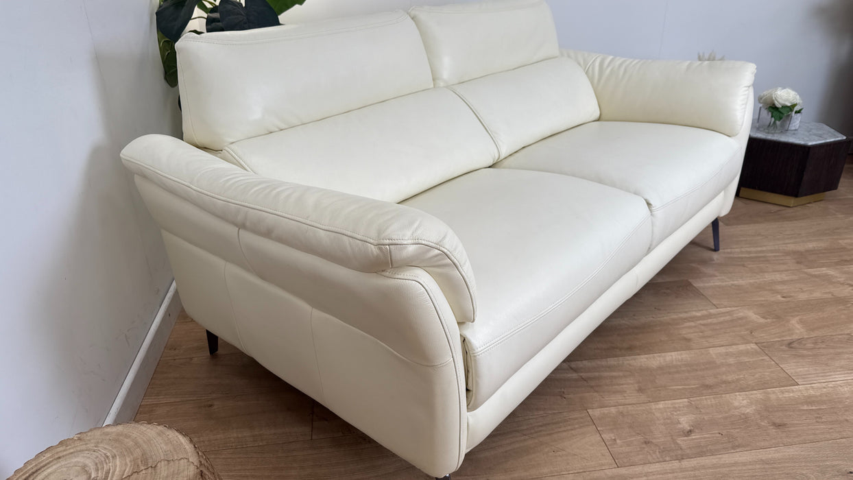 Sofology The Missouri 2.5 Seater Leather Sofa in White