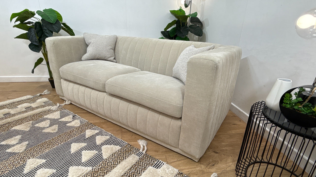 Sofology Astoria Fabric 3 Seater in Vintage Chenille Natural Mix