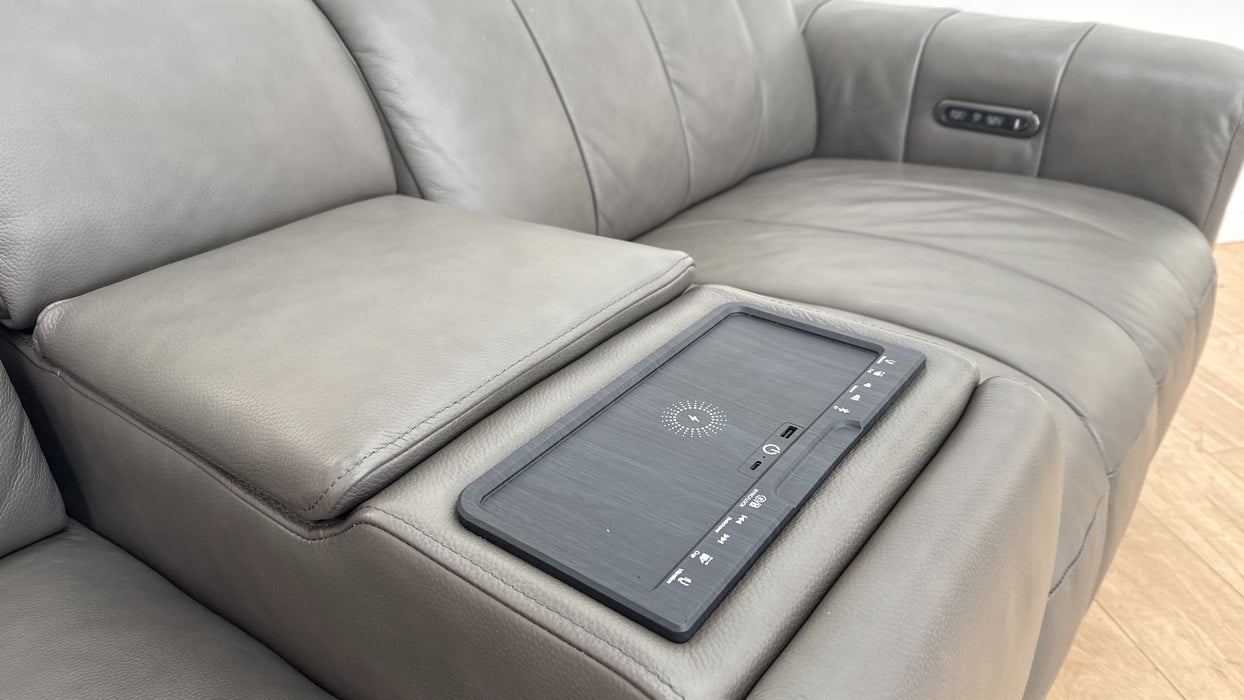 Sofology The Paramount 2.5 Seater Recliner Sofa Console Charcoal