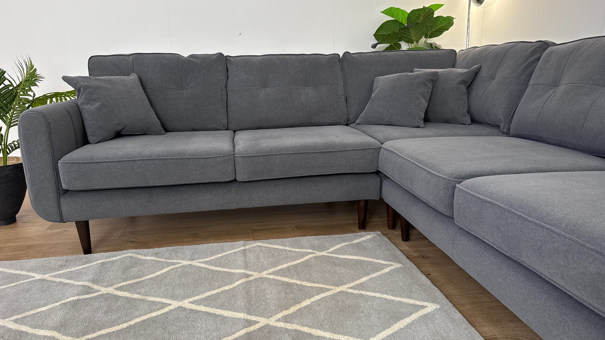 Islington 2 Corner 2 - Fabric Sofa - Nordic Grey All Over